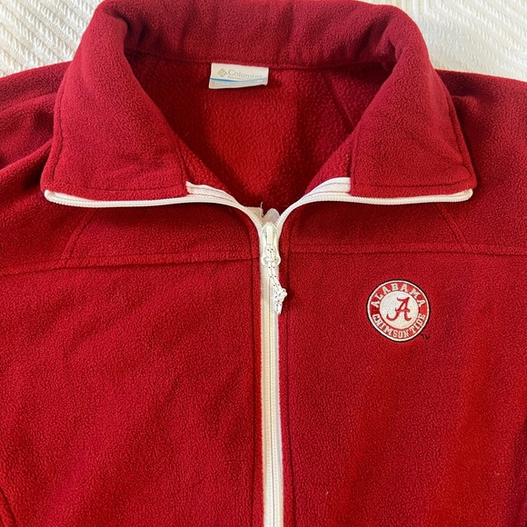 Columbia Alabama Crimson Tide Fleece Zip Jacket Women’s Medium Red White EUC - Picture 1 of 6